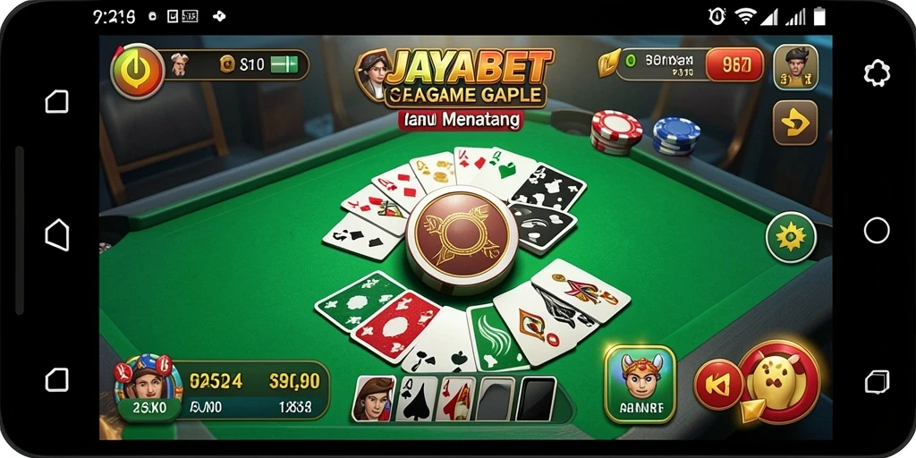 Tampilan screenshot utama JAYABET dengan gameplay Gaple yang seru.
