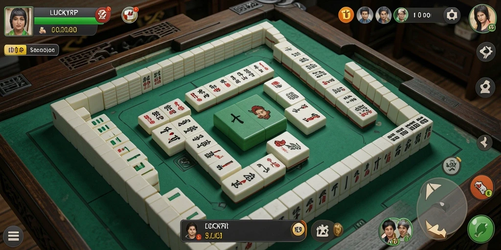 Screenshot LUCKYRP menampilkan gameplay Mahjong yang menarik dan seru.