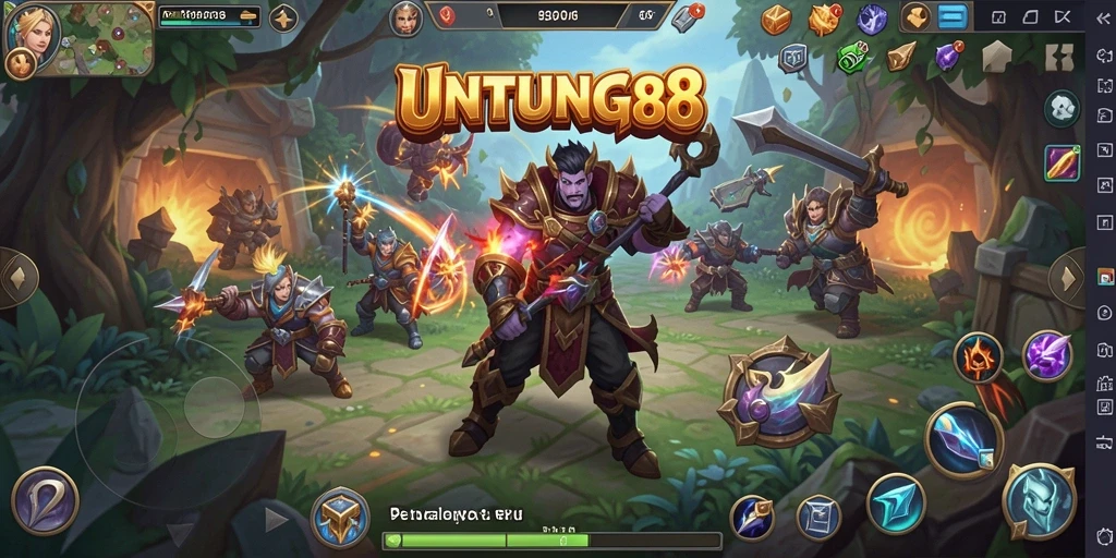 Screenshot utama UNTUNG88 menampilkan aksi seru dalam petualangan MMORPG.