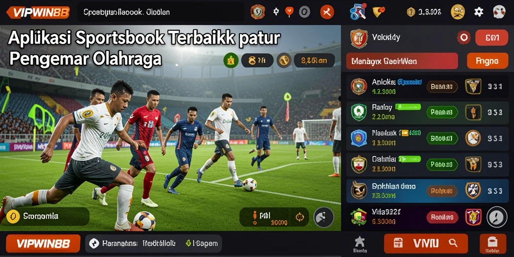 Tampilan menarik dari aplikasi Sportsbook VIPWIN88 dengan berbagai pilihan taruhan.